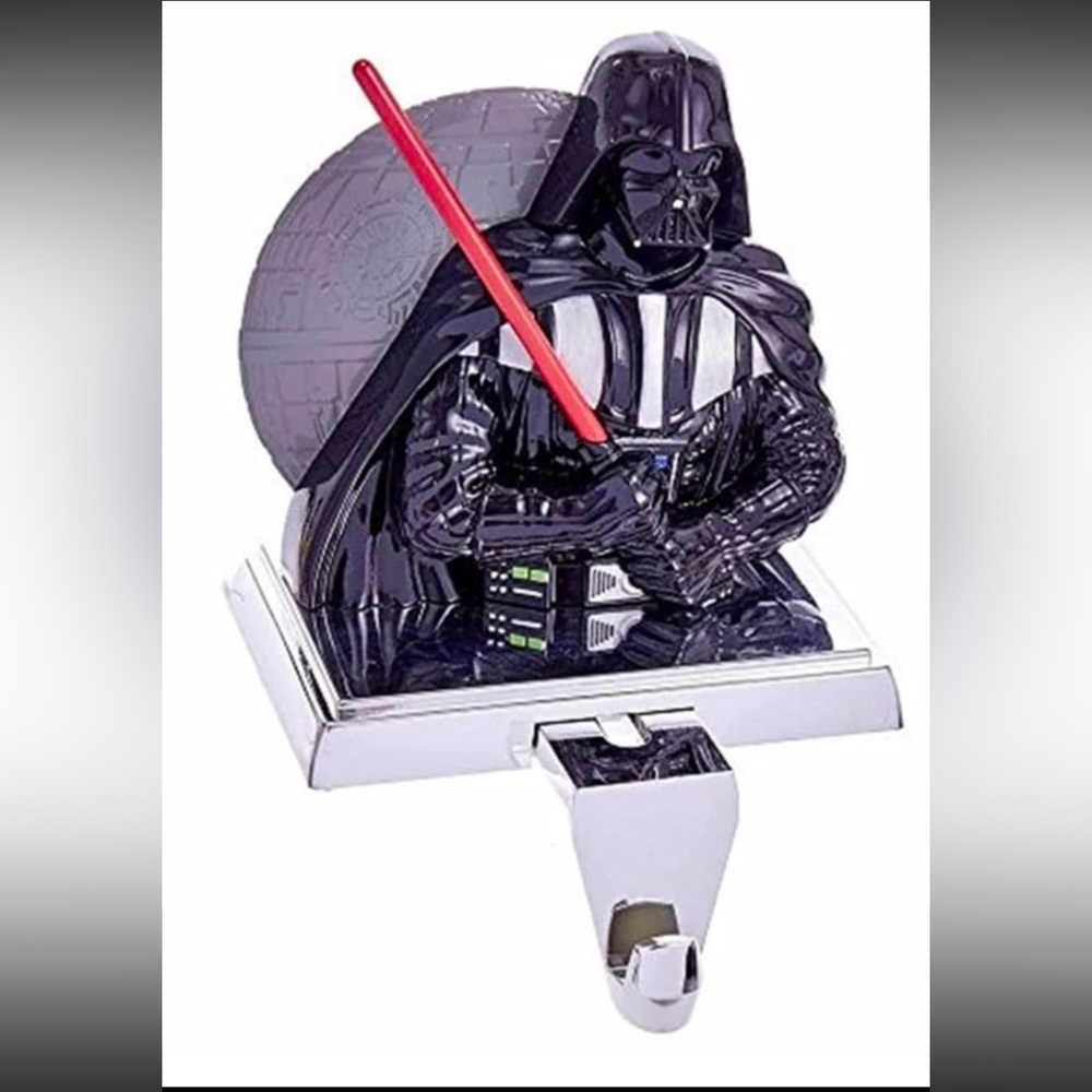 new • kurt adler star wars darth vader stocking hook / holder